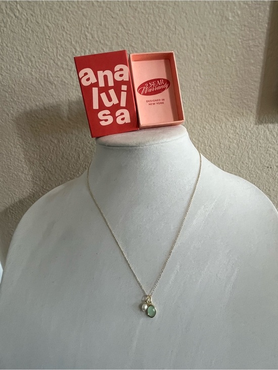 Ana Luisa Jewelry - Ana Luisa Gold Necklace with Pearl and Green Pendant
